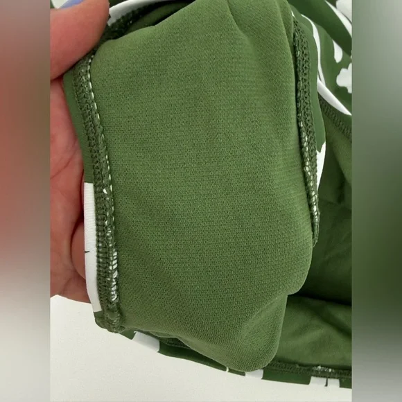 Anne Cole Green Floral Halter One-Piece Swimsuit Ruched Summer Swimwear Size 16 - Picture 6 of 15